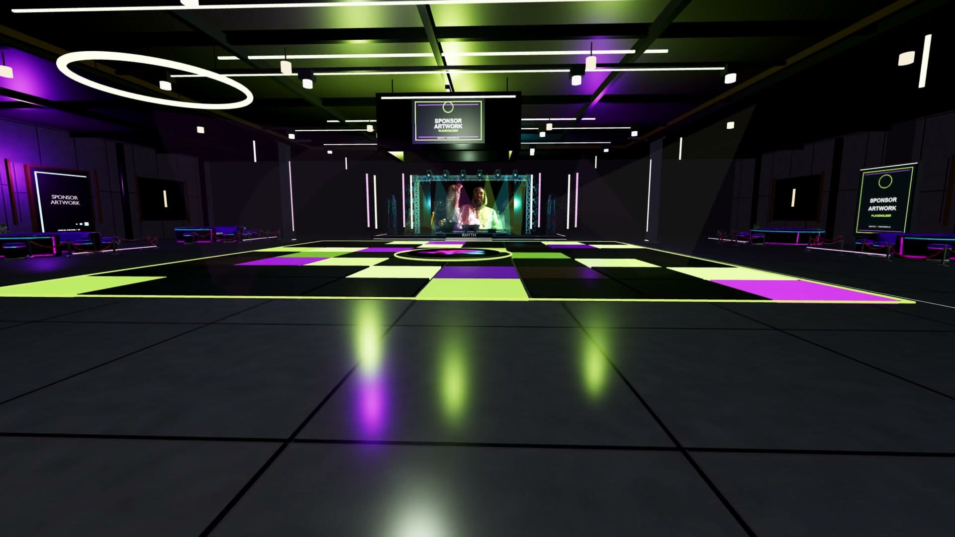 The performance stage inside Frequency NYC